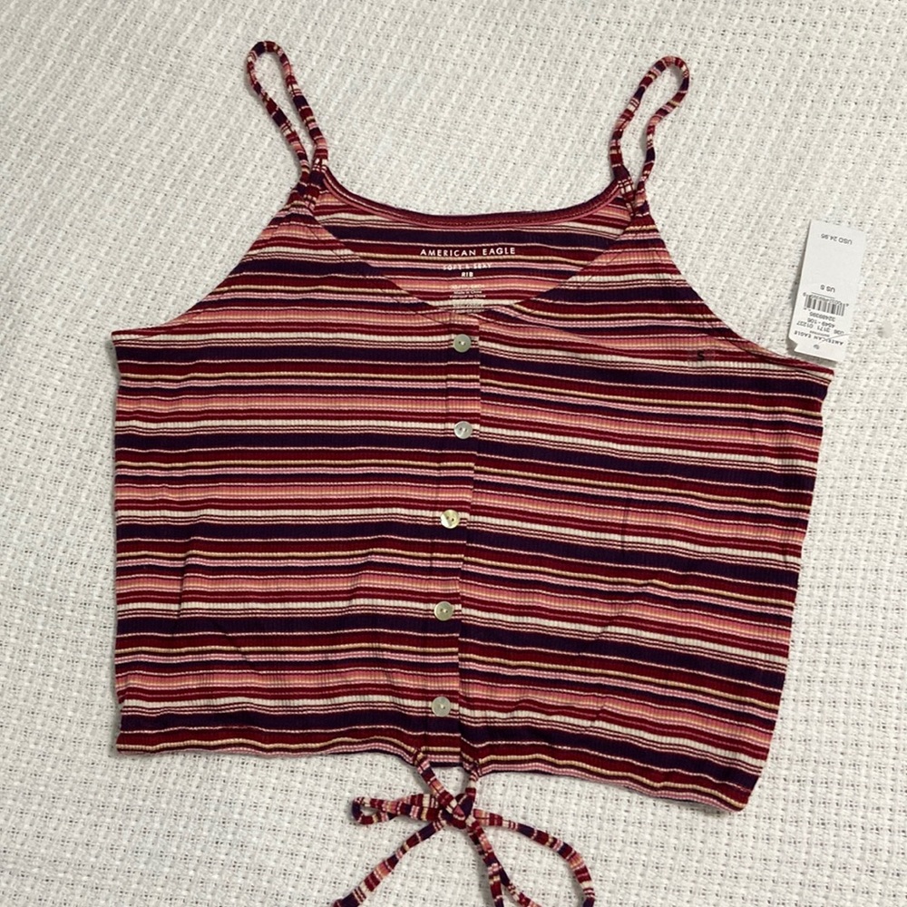American Eagle striped crop top